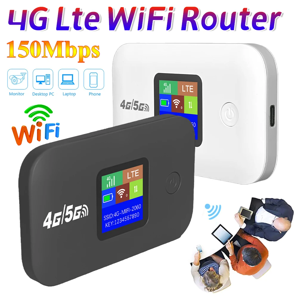 Portable 4G LTE Mobile WiFi Router with Sim Card Slot and 3000mAh Battery