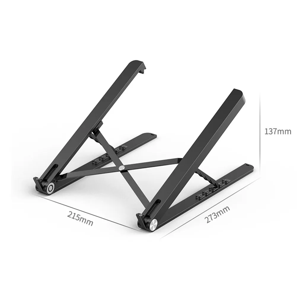 1Pcs 프리미엄 조정 가능한 접이식 노트북 스탠드 가정용 사무실 여행용 경량 휴대용 브래킷 블랙 노트북 랙