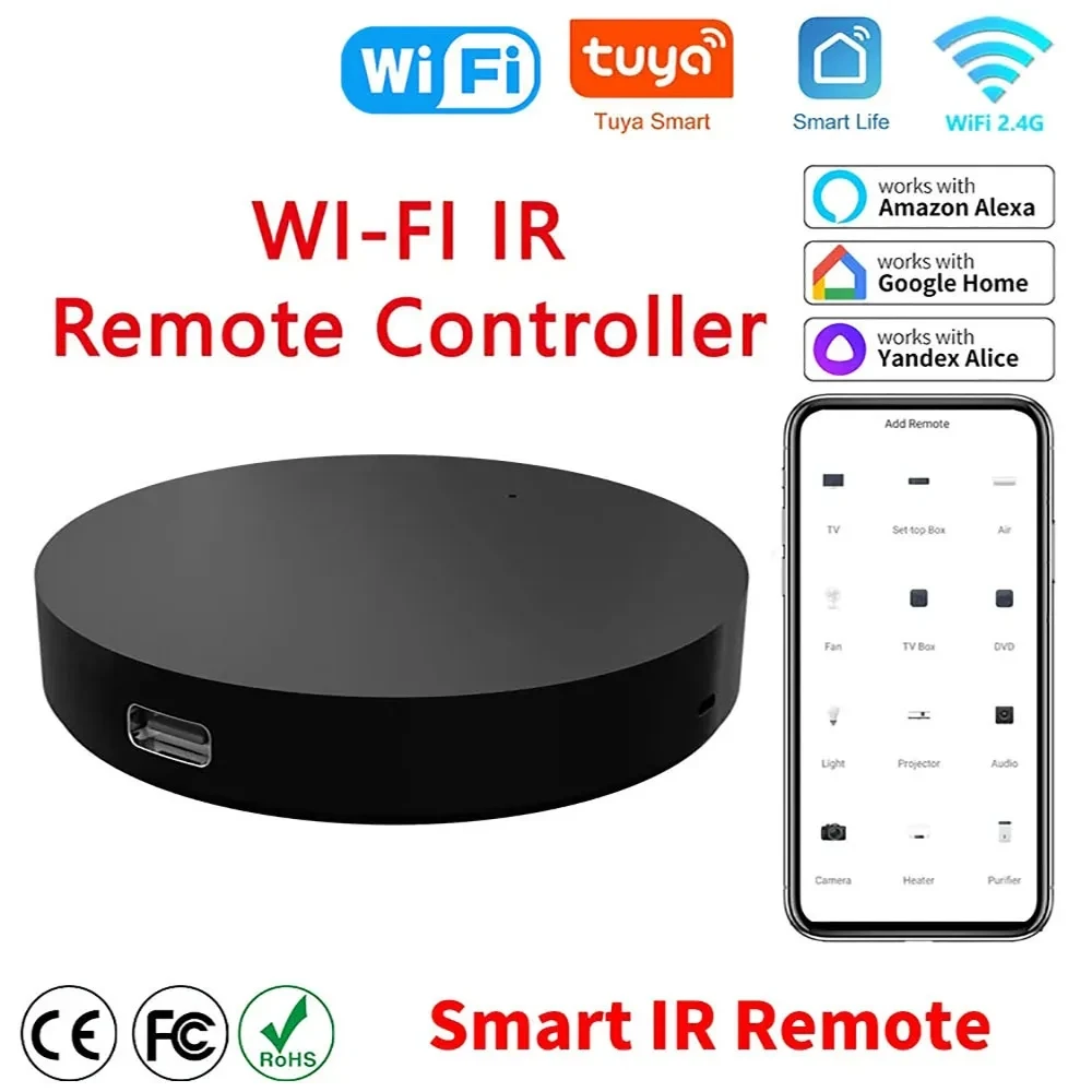 

Smart Wifi IR Universal Remote Control With Tuya And Smart Life Home Remote For Air Conditioner TV DVD Via Alexa Google Home