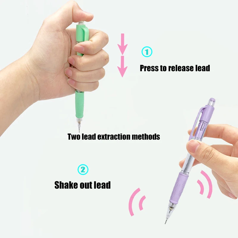 Kawaii Shake Mechanical Pencil with Eraser 0.5 0.7mm HB Lead Core School Office Sketching Painting Writing Stationery Supplies 3