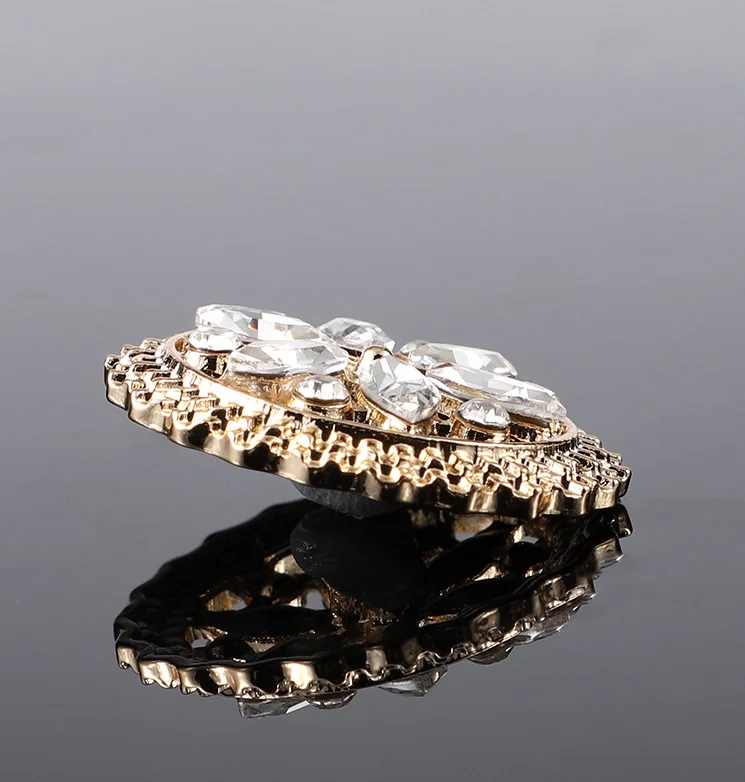 Description Picture 6 of item6Pcs 20/23/28mm High end metal rhinestone hollow button cashmere coat women's fur mink crystal decoration button B103