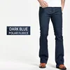 Mens Winter Stretch Denim Jeans Thicken Warm Pants Slim Slightly Flare Trousers Boot Cut Fit Polar Fleece Jeans 3