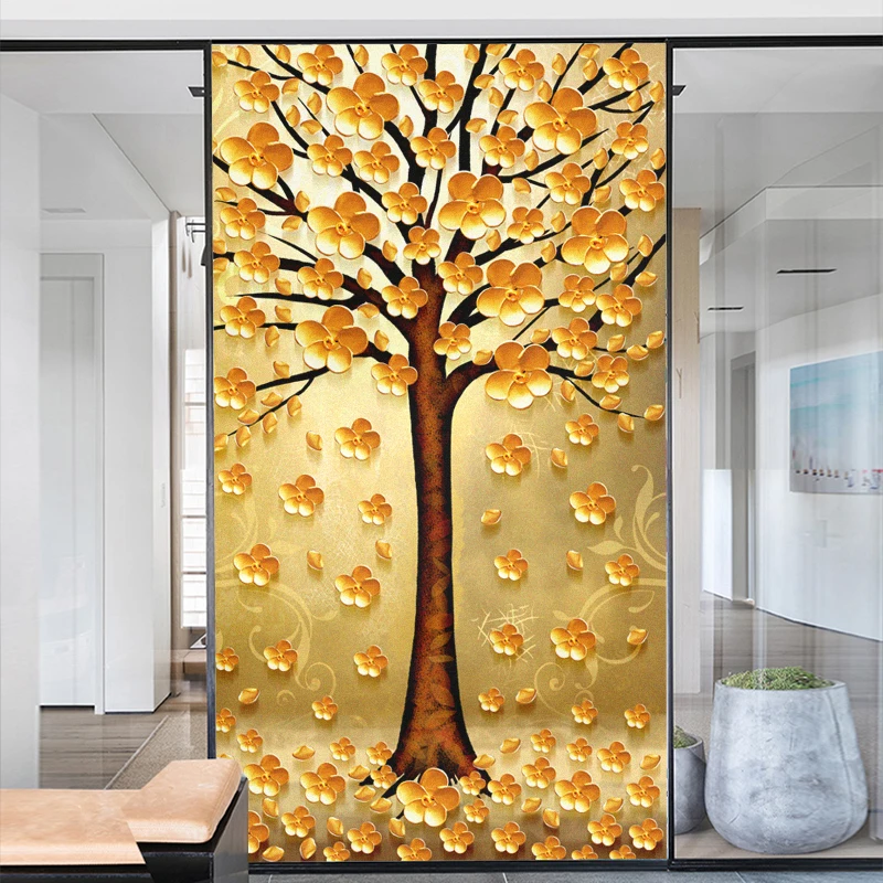 

Window Film Privacy Frosted Glass Sticker Heat Insulation and Sunscreen Tree Decoration Adhesive sticker for Home