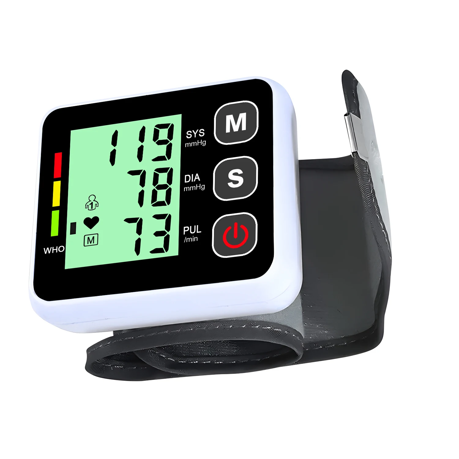 Blood Pressure Monitor Portable Wrist lcd Automatic Digital Sphygmomanometer Heart Rate Pulse Tonometer