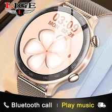 

LIGE 2022 New Bluetooth Call Smart Watch Women Full Touch Sport Fitness Custom Dial Waterproof Heart Rate Monitor Smartwatch Men