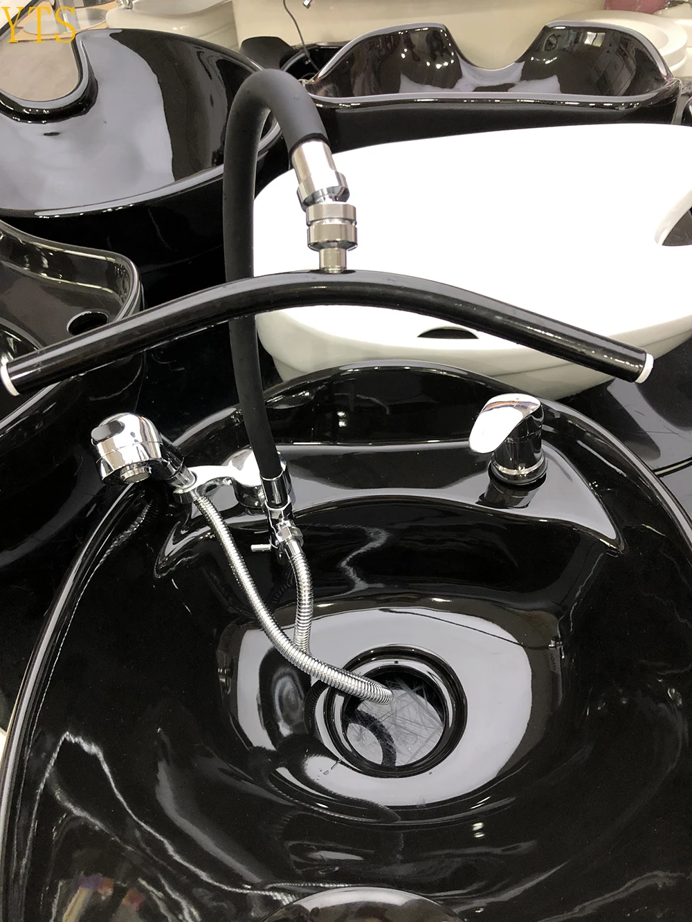 Shampoo Bowl Waterfall Head Therapy Hair Salon Shower Head Beauty Equipment, Shampoo Basin Equipment Barber Shop