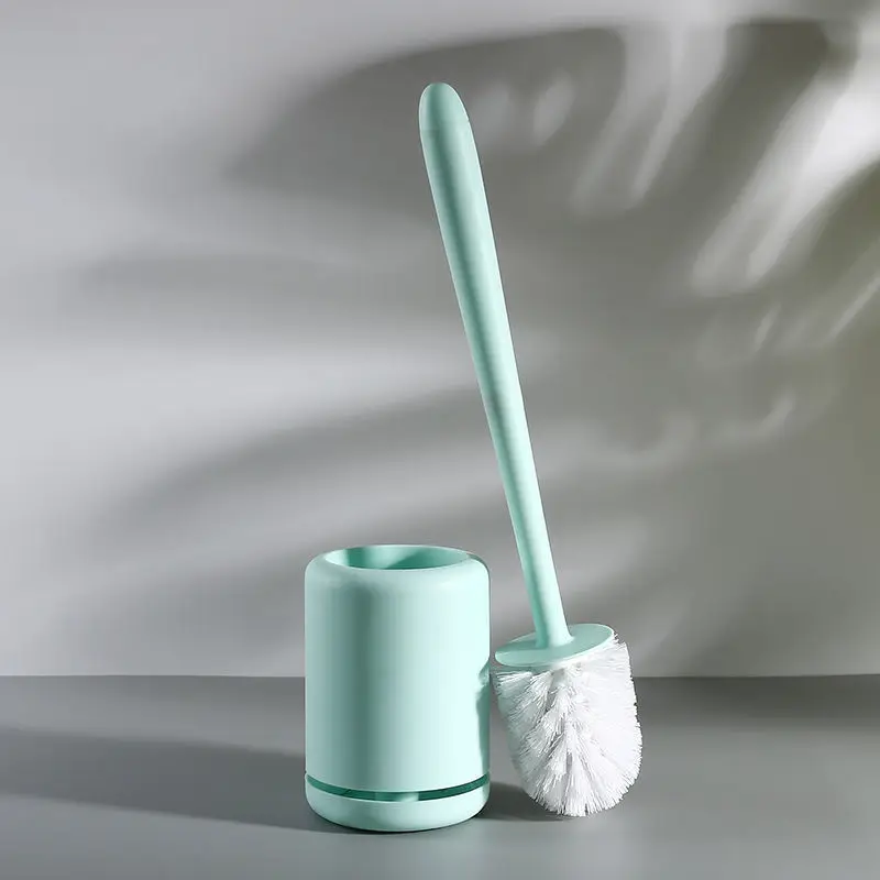 Silicone Toilet Brush Toilet Brush Set With Long Handle Toilet Brush With Base Cleaning Brush Bathroom Accessories 3