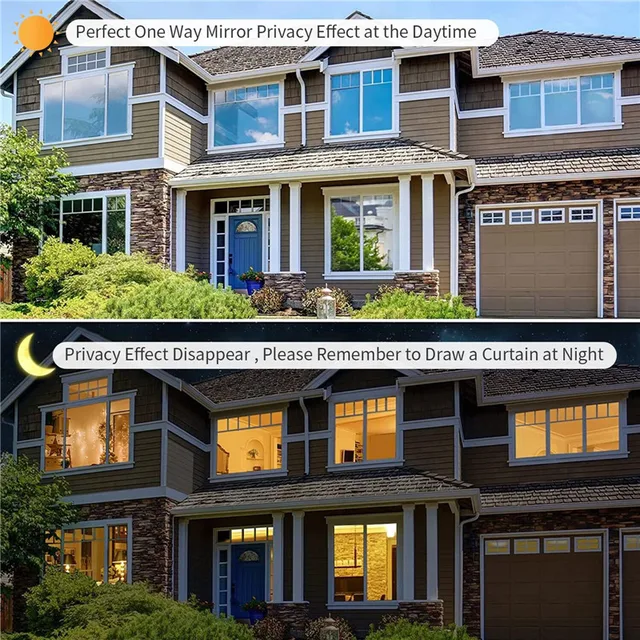Ablakfilm Egyirányú Magánélet Ön Adagoló Üvegmatrica Az Otthoni Iroda Fényvisszaverő Tükörfóliához Napfény Blokkolja Ultraibolya Ablakot - Image 5