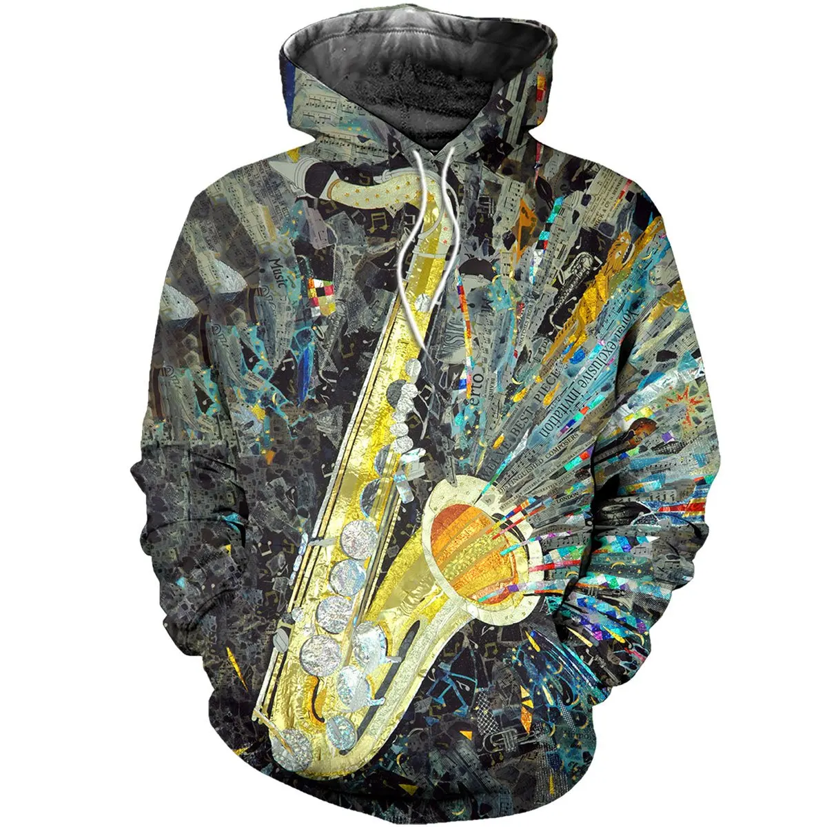 

2022 Fashion Saxophone Fruit 3D Printed Men and Women Pullover Sweatshirt Casual Zipper Hoodies Jacket Tops