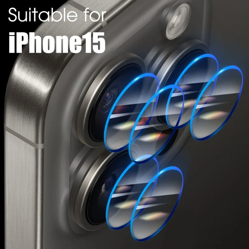 Ultra Thin Camera Lens Protector for Iphone 15pro 15ProMax 9H Hardness Tempered Glass for Iphone 15 Plus Lens Protective Film