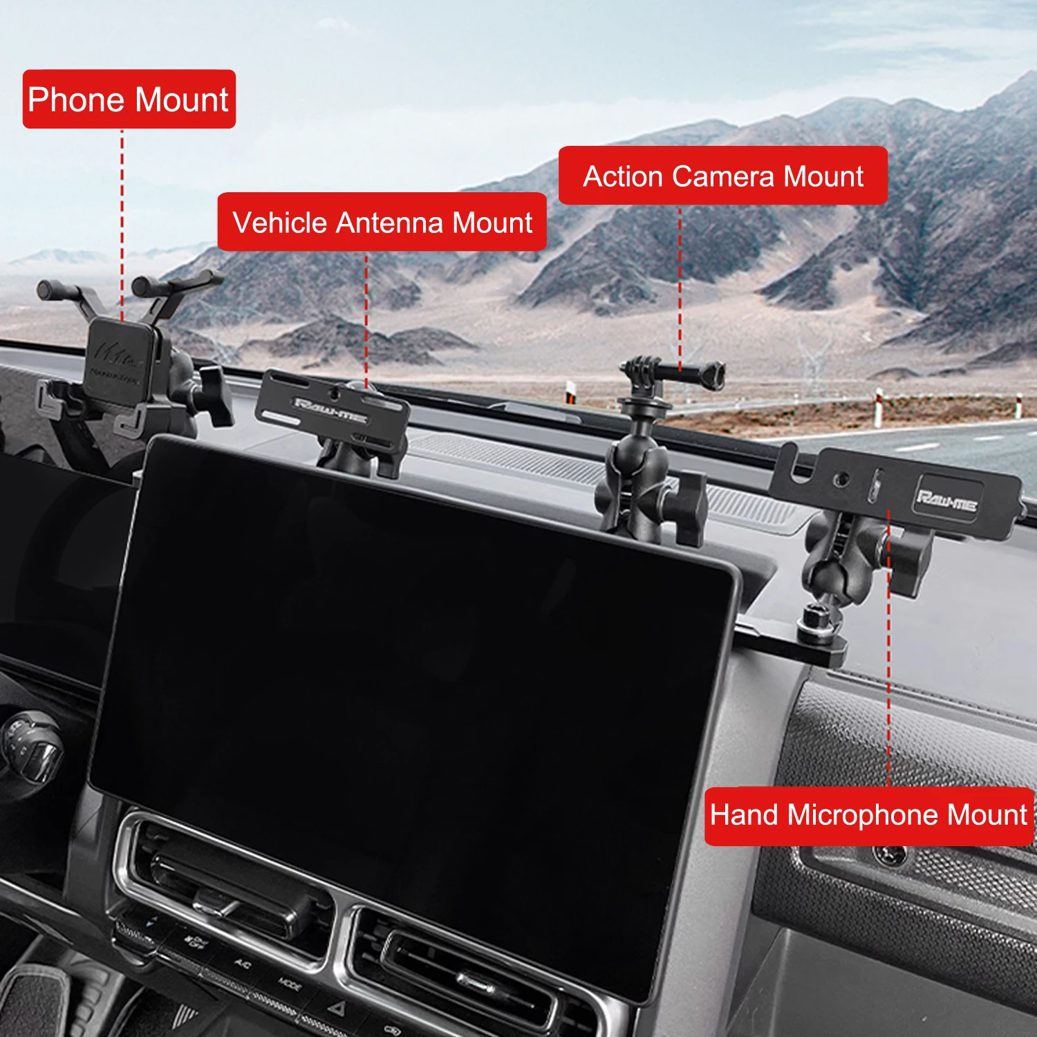 Haval Raptor 2023 2024 2025 휴대 전화 홀더 GPS 네비게이션 워키 토키 라디오 브래킷 오프로드 디지털 장치 대시 마운트