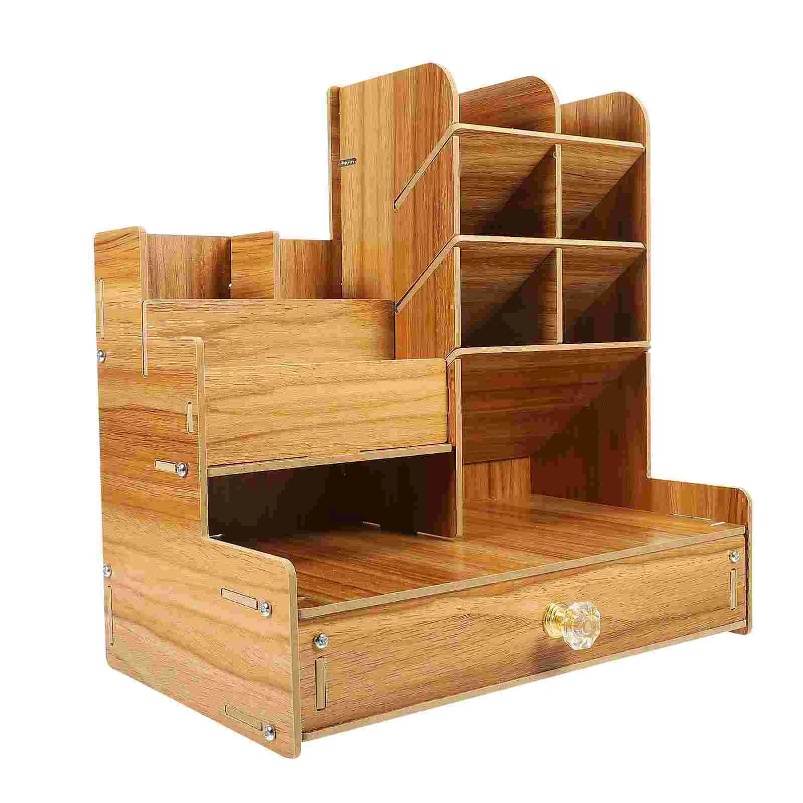 

Wooden Desk Organizer Household Pencil Organizer Multi-Function Table Organizer Convenient Desk Pencil Holder For Students