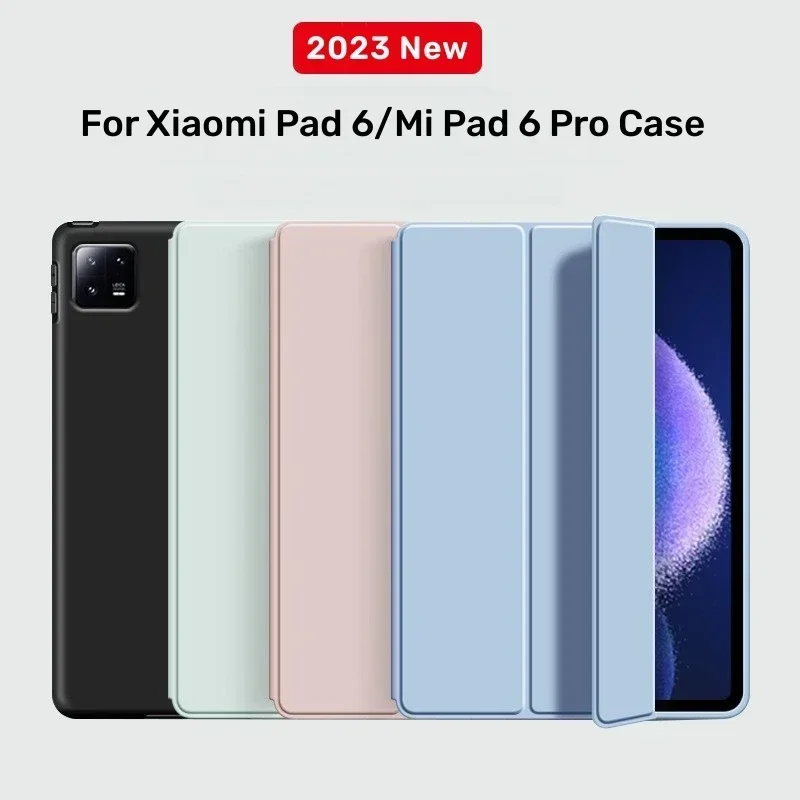 

NEW Smat Case For Xiaomi Pad 6 2023 11 inch PU Leather Tri-folding Magnetic Cover Funda For Xiaomi Mi Pad 6 Mi Pad 6 Pro Case