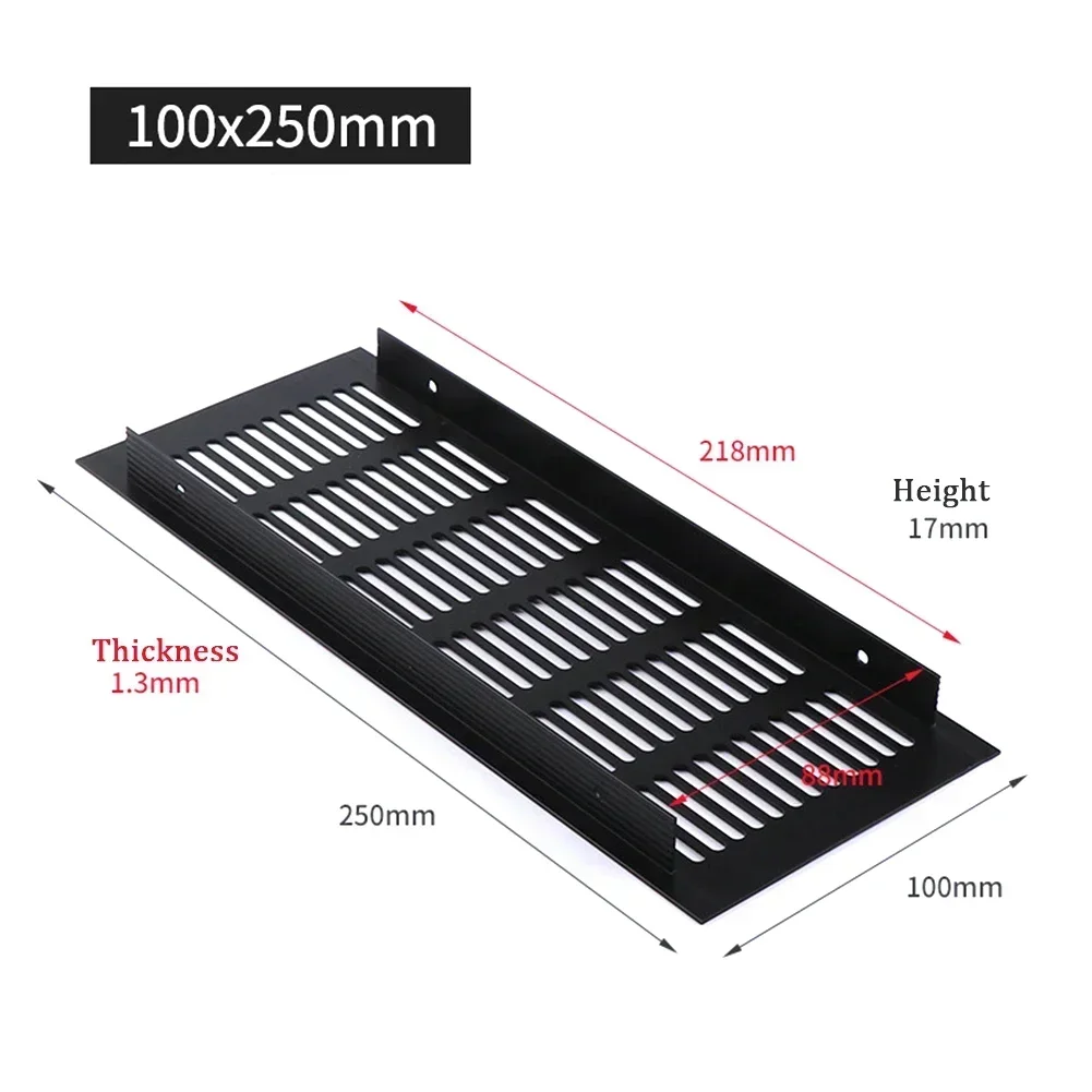 Air vent grille 100mm aluminum alloy rectangular cabinet wardrobe air vent grille ventilation-cover 100mm*150/200/225/250/300/350/400mm