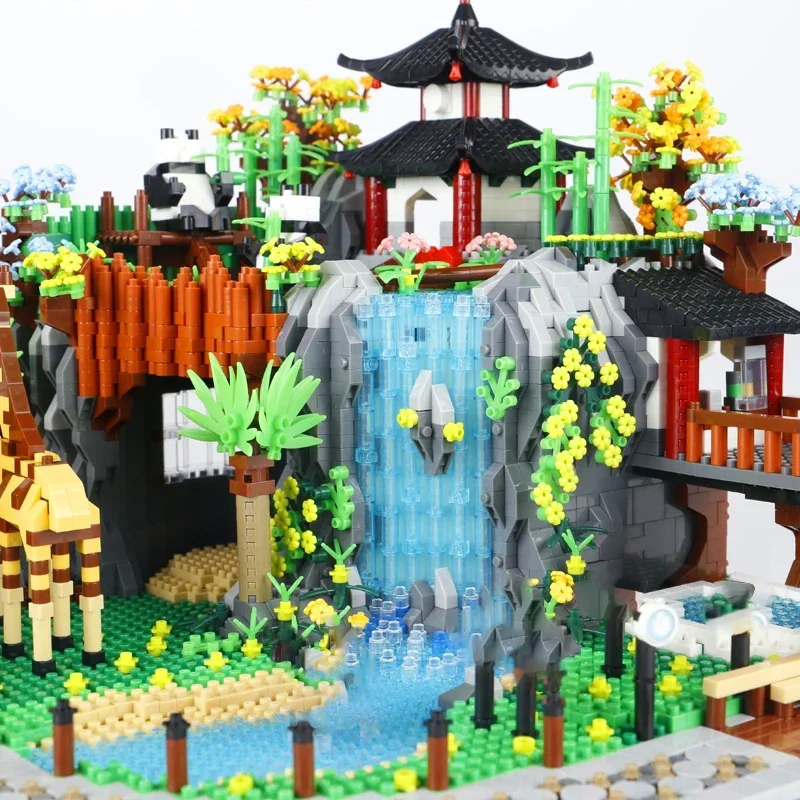 Zoo Building Blocks Desert Park Diamond Blocks Elephant Lion Zebra Animals Blocks Toys for Boys Adults Gift DIY Bricks Toys 2023