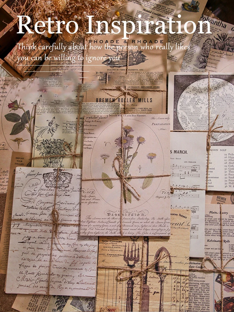 Description Picture 2 of item30 pcs/pack Vintage Large size material paper Decorative Scrapbooking Diary Album Background paper Diy junk journal supplies