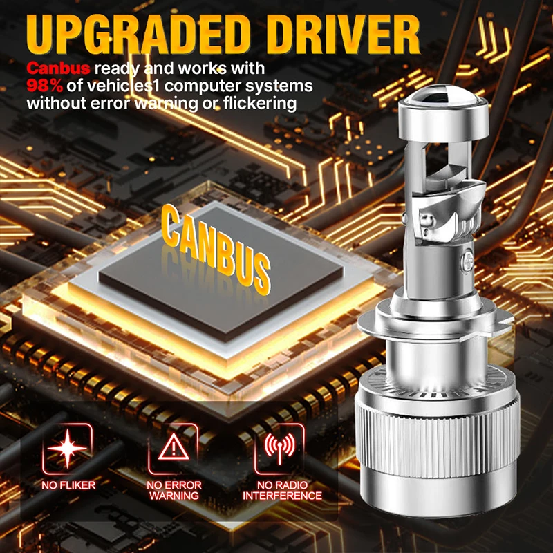 H7 H4 H11 Bi LED Headlight Bulbs Mini Projector Lens 1000W High Low Beam 9005 HB3 9006 HB4 H8 H9 7055 CSP Chip Car Light 12V 24V