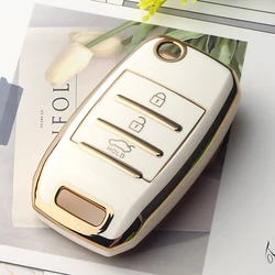 KEYYOU TPU Remote Car Key Shell Case Cover (3 Buttons White)