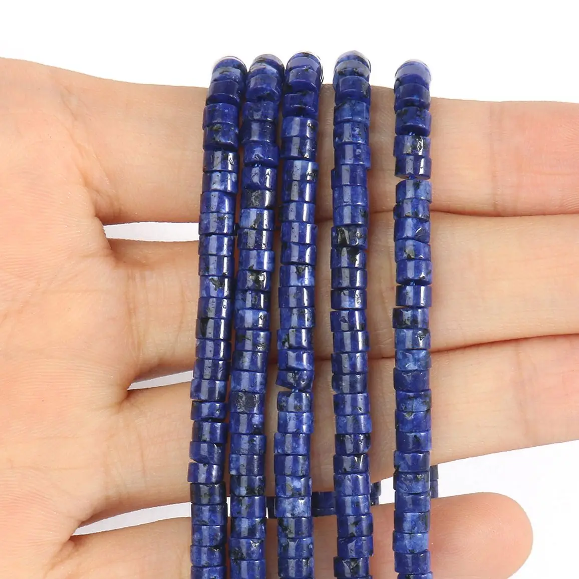 

4x2mm Natural Flat DiscRound Stone Blue Lapis Lazuli Beads Charm Jewelry Making Handmade Bracelet Necklace Earring Accessory