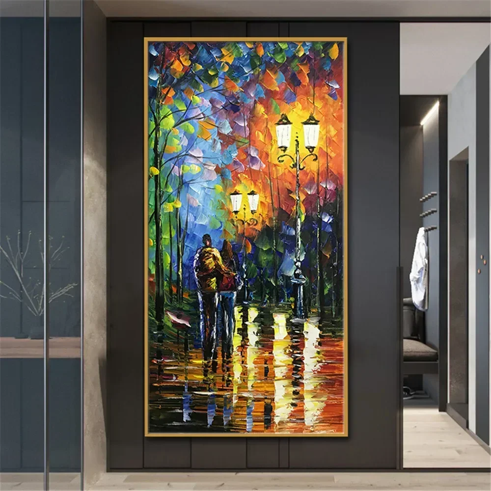 

100% Handmade Abstract Knife Flowers Oil Painting On Canvas Wall Art Large Salon Forest Poster Decor Living Room Pattern Mural O