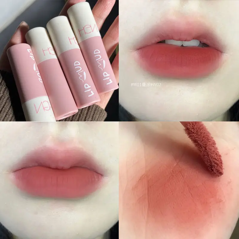 

6 Non-Stick Cup Girl Lip Gloss Velvet Mist Lip Mud Matte Lasting Mirror Moisturizing Affordable Lipstick Student White