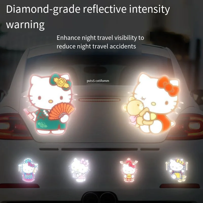 SanrioedAnimeKuromiHellokittyCarStickerReflectiveWarningSafety