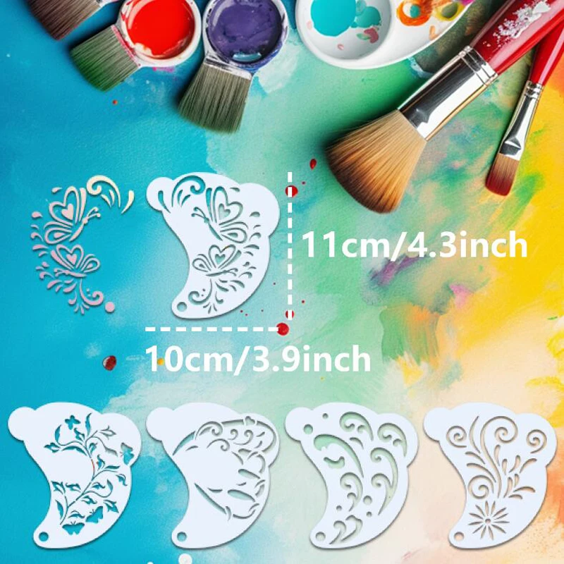 Face Painting Tattoo Stencil DIY Spray Painting Eyebrow Tattoo Template Dance Party Makeup Tools Beauty Stickers