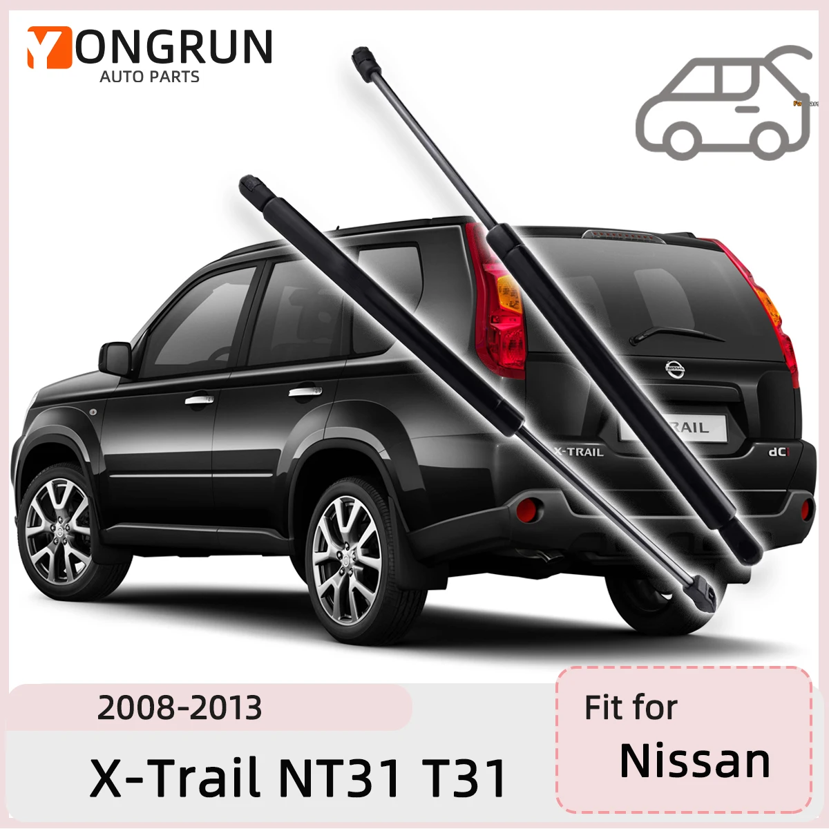 Tailgate Gas Struts For Nissan For X-Trail NT31 T31 2008 2009