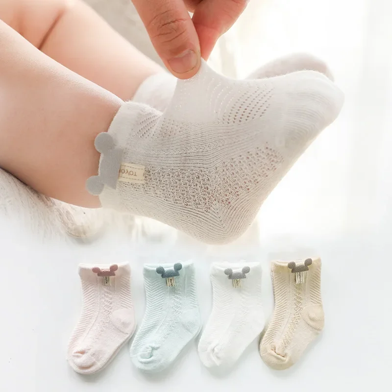 Baby Socks Thin Baby Socks Summer Breathable Mesh Socks Newborn Toddler Cartoon Boys Princess Girls Clothing Accessories