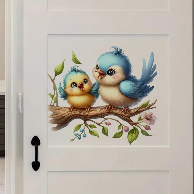 Mama and Baby Bird Sticker, Water-proof Home Wall Decal, Used for Wall, Bathroom, Cabinet, Door,Toilet, Car, Laptop