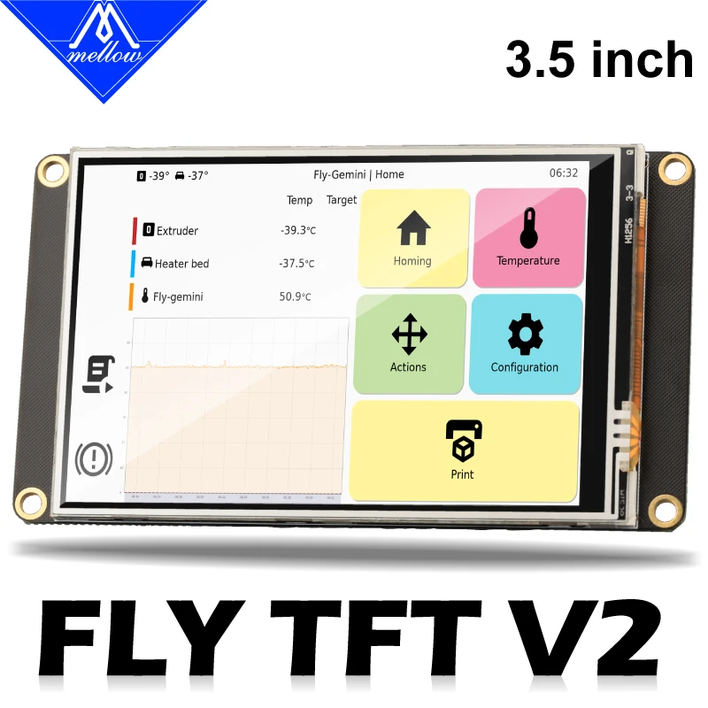 Mellow 3.5in 50fps SPI FLY TFT V2 Klipper Capacitive/Resistive