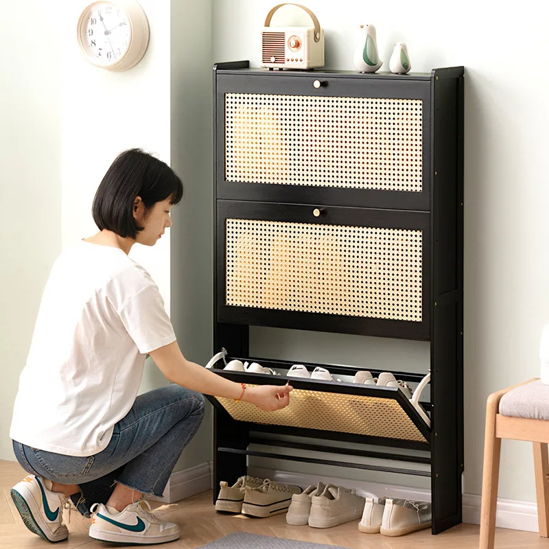 Brusali Shoe Ikea Bamboo Shoe Rack Tall Narrow Shoe Cabinet For