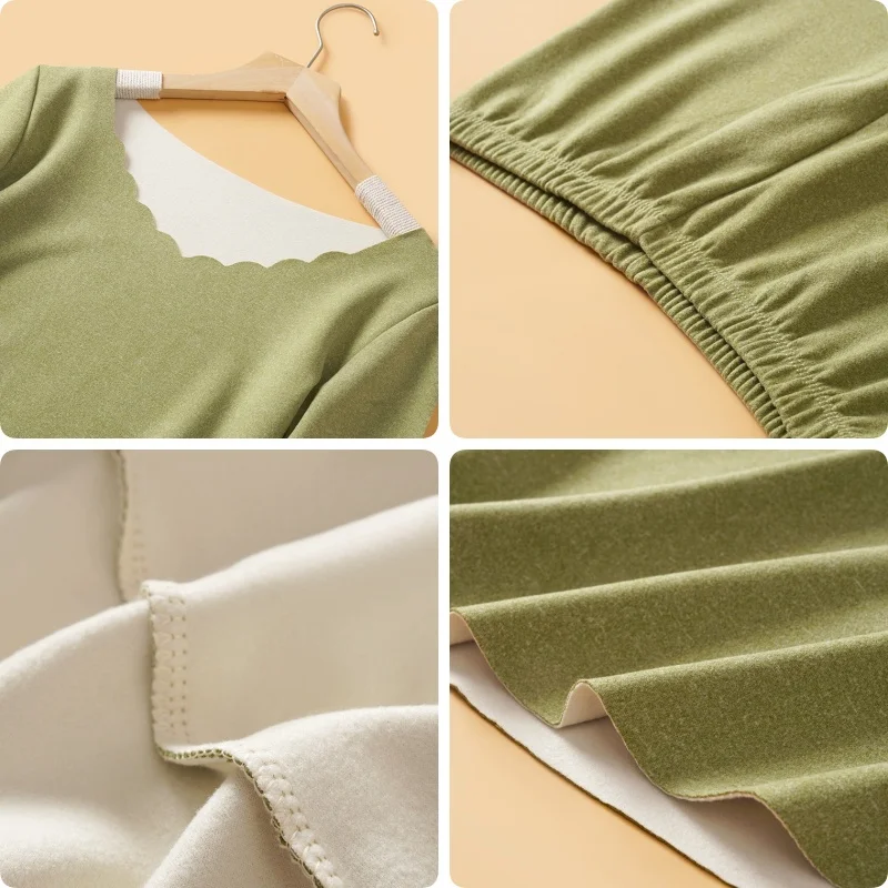 Women's Seamless Thermal Underwear Set, Keep Warm in Winter, Long Sleeve Top and Bottom Suit