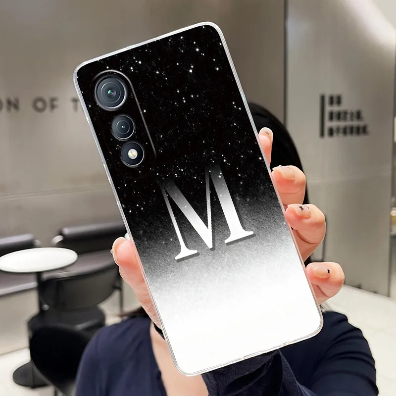 Clear Silicone Luxury Phone Case with Elegant Letter Design - Soft TPU Back Cover