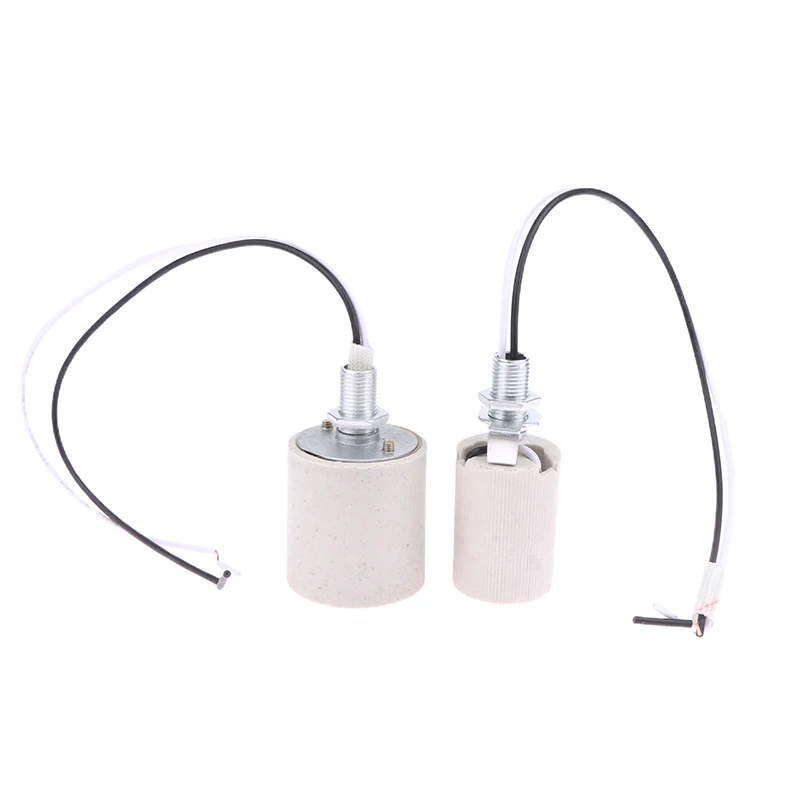E14/E27 Ceramic Screw Lamp Holder LED Light High Temperature Resistance Adapter Home Use Round Socket For Bulb Base With Cable lamp holder lamp bulb holder lamp base lamp socket adapter