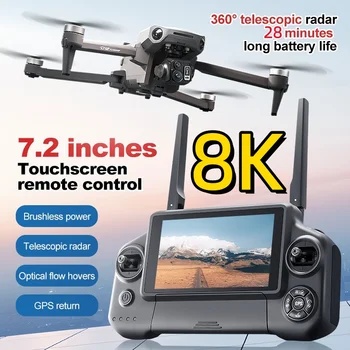 8K 3 Assi Gimbal Brushless 7.2in Touch Screen FPV Telecomando Quadcopter 5KM Evitamento Ostacoli Airdrops GPS Ritorno RC Drone