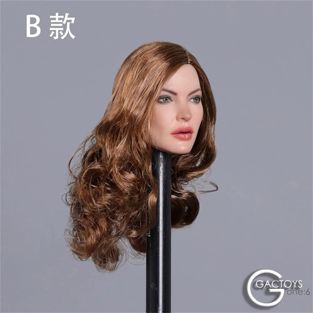 GACTOYS GC031 1/6  Scale Head Sculpt Female Long Curls HairSexy Beauty  for 12'' Girl Action Figure  Soldier Hobbies Toys