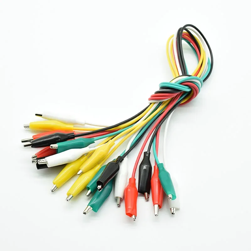 Alligator Clips Test Clip Test Hooks Clips 20pcs/10pair Brand Double-ended Cable Test Clamp Connector Wire Testing alligator clips test clip test hooks clips