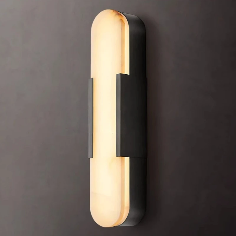 Natural Marble LED Wall Light Good Quality Copper Bedroom Stair Aisle Dinging Room Parlor Sconce Lighting
