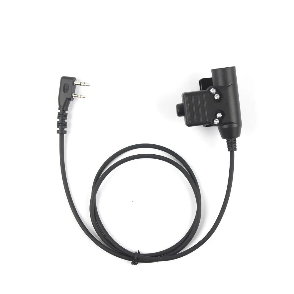 Tactical Headset Adapter PTT for Quansheng UV-K5 Baofeng Kenwood HY tty UV5R UV5Re UV5RA bf888S Black Brown