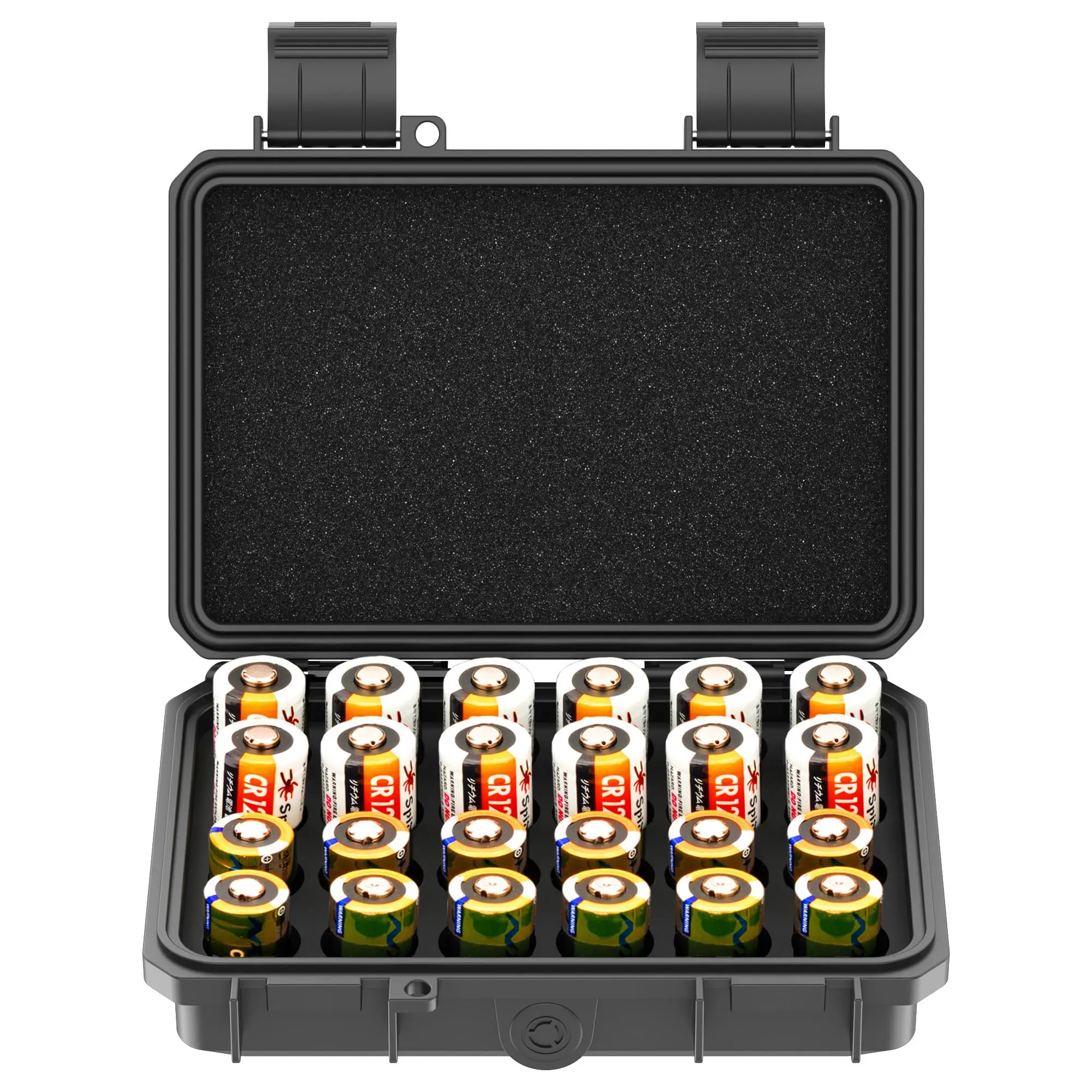 Kiwi 24 Slot Cr2 Cr123 Cr123A Custodia Per Batteria Al Litio Custodia Rigida Impermeabile Ip67 Per Cr17345/Cr16340/Cr18350/Cr15270(Cr2)