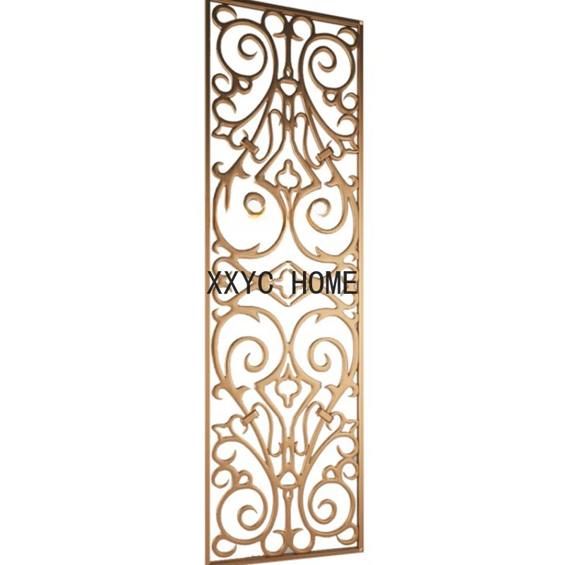 

Folding Screen Partition Lattice Metal Hollow Hallway Light Luxury European American Living Room Simple Modern Titanium