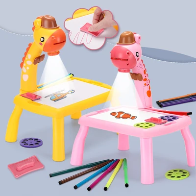 Traço educacional e desenhar projetor brinquedo pintura brinquedo desenho  jogo de tabuleiro plástico projetor pintura brinquedo para crianças criança  idade 3 + - AliExpress