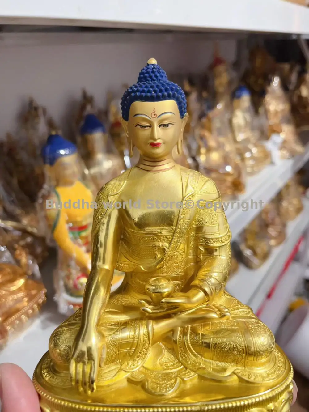Shakyamuni Amitabha Buddha statue 5A high quality COPPER Buddha statue HOME Altar worship Thailand Tibet Buddhist supplies 2