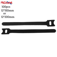 

RCmall 100Pcs Reusable Cable Ties Management Straps Adjustable Fastener Cable Strap Self-Adhesive Hook and Loop Cord Ties Black