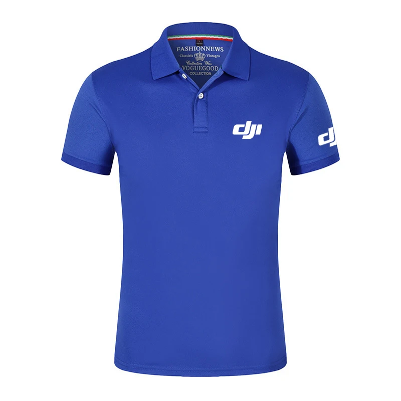 2024 Harajuku Dji Professional Pilot Drone New Summer Polo Shirt Men High Quality Short Sleeve Business Comfortable Casual Tops