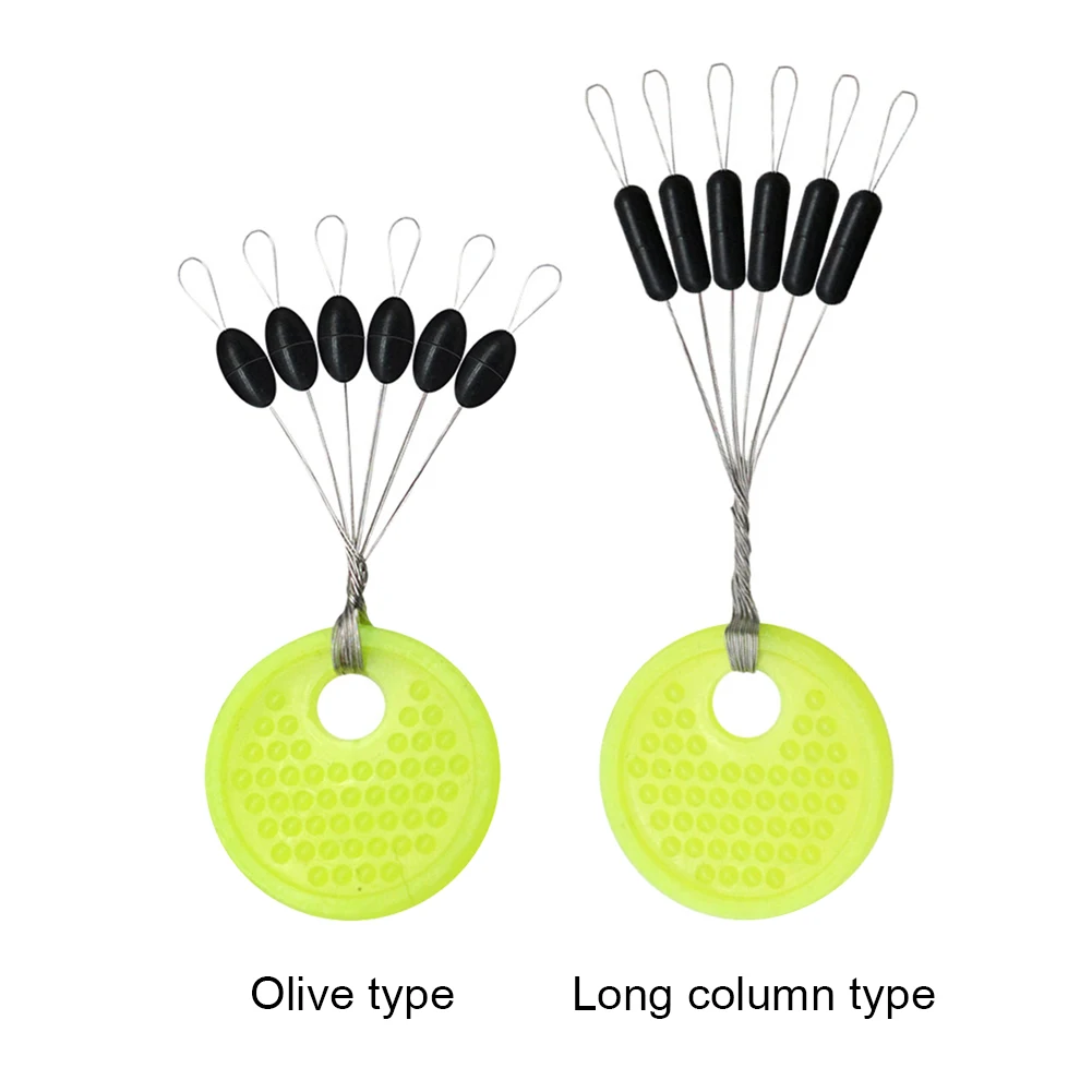 60 stücke 10 Gruppe Gummi Silikon Raum bohne See karpfen Fliegen fischen schwarz Gummi Oval Stopper Angeln Float Angeln Bobber – Detail 1