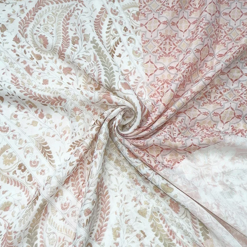 Pink Girly Style Tassel Cotton and Linen Scarf Women's Sunscreen Summer Travel Shawl