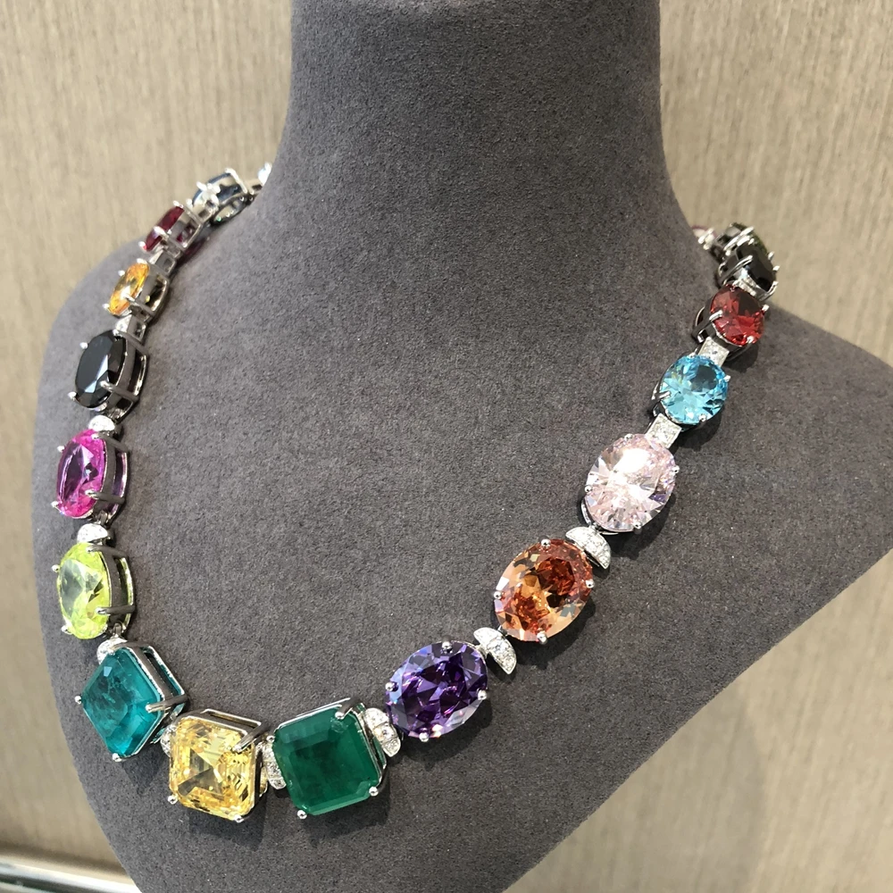 Wong Rain 925 Sterling Silver Fancy Vivid Colorful Lab