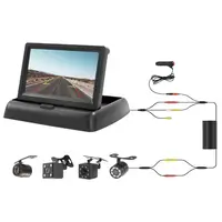 Moniteur de voiture pliant avec caméra de recul, écran TFT LCD HD, sauvegarde LED, stationnement de véhicule, installation facile, 4.3 1